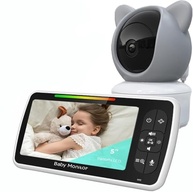 Babá Eletrônica 5" HD com Visão Noturna, Áudio Bidirecional e Controle de Ângulo - Segurança Total para Seu Bebê - imagem 2