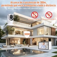 Babá Eletrônica OLANENEM 7" HD 1080p com Visão Noturna e Comunicação Bidirecional - imagem 4