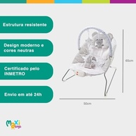 Cadeira Descanso Bebê Musical Polar Skyline Cinza Maxi Baby - Estimulação Sensorial com Som e Brinquedos - imagem 4