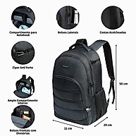 Mochila Executiva Notebook: City Safe Preta Bagaggio - imagem 2