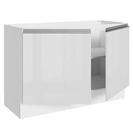 Balcão Gabinete de Pia Madesa Acordes 120cm | MDF Premium com 2 Portas Branco Brilho - imagem 5