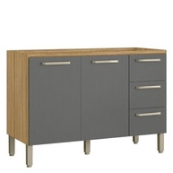Balcão Gabinete de Pia 120 cm Ametista Kits Paraná - Freijó Gris - imagem 2