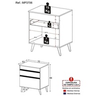 Balcão de Cozinha para Cooktop 70 cm com 1 Porta e 1 Gaveta - Design Moderno e Funcionalidade Premium - imagem 3