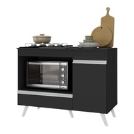 Balcão para Cooktop e Forno 105cm Veneza Multimóveis - Design Moderno com Porta e Gaveta - imagem 4