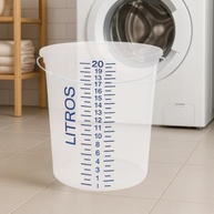 Balde Graduado 20L com Alça de Ferro - Transparente para Limpeza e Organização - imagem 3