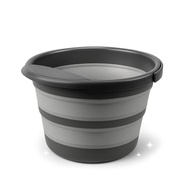 Balde Retrátil Dobrável 8L Silicone com Alça Reforçada - Portátil e Multiuso para Casa, Viagem e Camping (Cinza) - imagem 2
