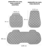 Kit 3 Capas Protetoras Suede para Banco de Carro - Elegância e Conforto Marrom - imagem 5