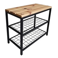 Banco Sapateira Strassis Design SD-5001-60 em Madeira e Metal Preto – Organize com Estilo e Resistência - imagem 2