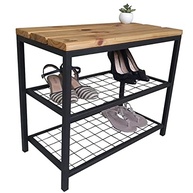 Banco Sapateira Strassis Design SD-5001-60 em Madeira e Metal Preto – Organize com Estilo e Resistência - imagem 5