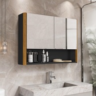 Armário de Banheiro Aéreo com Espelho e Nicho – Design Moderno e Funcionalidade - imagem 1