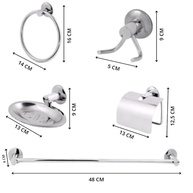 Kit Banheiro 5 Peças em Aço Inox Cromado - Design Moderno e Durável - imagem 3