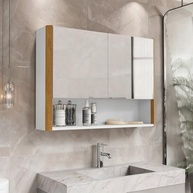 Armário de Banheiro Aéreo com Espelho e Nicho Santorini – Design Moderno e Funcionalidade - imagem 2
