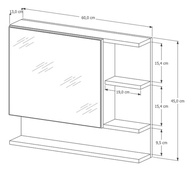 Armário Espelheira para Banheiro com 1 Porta Cleópatra Nature - Design Moderno e Funcional - imagem 3