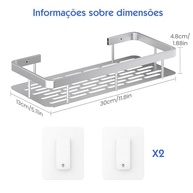 Kit 2 Prateleiras Organizadoras de Parede para Banheiro em Alumínio - Design Moderno e Fácil Instalação - imagem 2