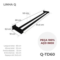 Toalheiro Duplo Inox Preto Fosco 60cm para Banheiro | Design Moderno e Resistente - imagem 4