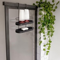 Porta Shampoo Duplo de Box Wave Preto - Organização Moderna e Prática para Banheiro - imagem 4
