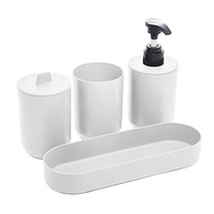 Conjunto 4 Peças Banheiro em Bambu e PP Off-White | Organize com Estilo e Sustentabilidade - imagem 3