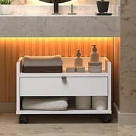 Armário de Banheiro Gabinete Prisma com Gaveta, Nicho e Rodinhas – Design Moderno e Funcionalidade - imagem 5