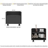 Gabinete Armário de Banheiro 40cm com Rodízios - Design Moderno e Praticidade - imagem 4
