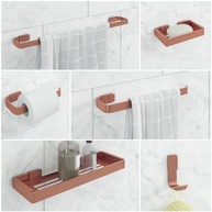 Kit Acessórios Banheiro 6 Peças Rose - Alumínio Inoxidável Moderno - imagem 2