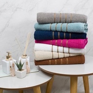 Kit 4 Toalhas de Banho 100% Algodão Premium Dubai 70x130cm Bege - imagem 5