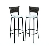 Kit 2 Banquetas Altas de Fibra Sintética para Cozinha - Design Moderno Argila - imagem 2