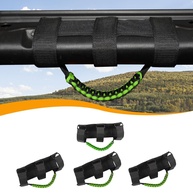Manoplas de Barra de Rolagem Hoolcar 4x Paracord para Jeep Wrangler YJ TJ JK JKU JLU e Gladiator JT - Preto e Verde - imagem 1