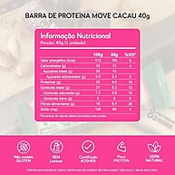 Barra Proteína Vegana Move Cacau 40g Harts Natural - Energia Natural - imagem 2