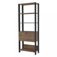 Estante Organizadora com Porta Basculante Match - Design Moderno em Pinho e Preto - imagem 1