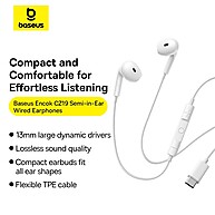 Baseus Encok HZ19: Fones com Fio e Microfone - imagem 1