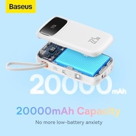 Power Bank Baseus 10000mAh: Carregador Rápido Portátil com Display LED e Cabos Integrados (USB-C e iOS) - imagem 4