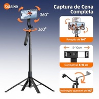 Tripé Basike 1,8m: Selfie, Celular e Câmera com Controle Remoto e Base Reforçada - imagem 5