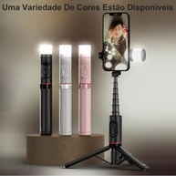 Bastão Pau de Selfie Tripé H'MASTON com Luz LED e Bluetooth - Branco - imagem 3