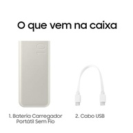 Bateria Externa Samsung 10000mAh Bege: Carga Super Rápida 25W e Duas Saídas USB-C - imagem 3