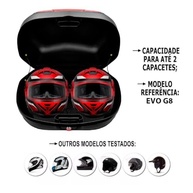 Baú Bauleto Moto 45L Preto - Cabe 2 Capacetes c/ Lente Cristal | Universal - imagem 3