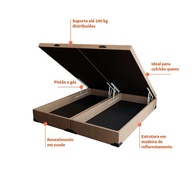 Base para Cama Box Queen Martin Premium com Baú Suede Bege – Conforto e Estilo para seu Quarto - imagem 4