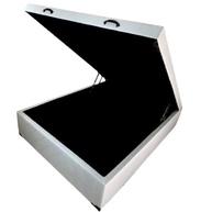 Cama Box Baú Casal 48cm Reforçada com Blindagem em Corino Branco - imagem 4