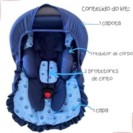 Kit 5 Peças Bebê Conforto: Capa, Protetor Cinto, Capota e Redutor (0-13kg) - Estampas Exclusivas Galzerano, Cosco, Burigotto - imagem 3