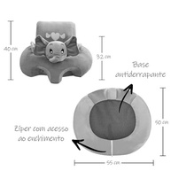 Assento para Bebê Elefante Azul - Almofada de Apoio Ergonômica com Suporte à Postura - imagem 4