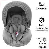 Kit 5 Peças Bebê Conforto: Capa, Protetor Cinto, Capota e Redutor (0-13kg) - Cinza Chumbo - imagem 4