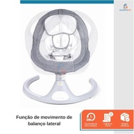 Cadeira de Balanço para Bebê Bliss Baby Style com Música, Mosquiteiro e Controle Remoto - Cinza - imagem 4