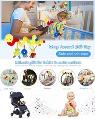 Carrinho de Bebê Minhoca Divertida: Chocalho Espiral para Berço e Passeio - imagem 3