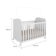 Berço Infantil Americano Uli Móveis Peroba Branco Brilho - Segurança e Estilo para o Quarto do Bebê - imagem 4