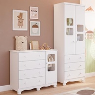 Quarto de Bebê Completo com Guarda-Roupa e Cômoda Uli - Design Moderno e Seguro - imagem 2