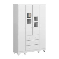 Guarda-Roupa de Bebê 4 Portas e 3 Gavetas Uli Móveis Peroba Branco Brilho – Organização e Estilo para o Quarto do Seu Pequeno - imagem 4