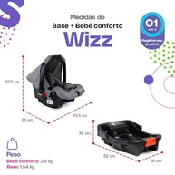 Bebê Conforto Cosco Kids Wizz Cinza Mescla: Segurança e Conforto do Nascimento aos 13kg - imagem 3