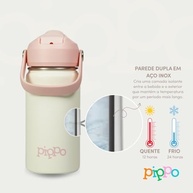 Pippo Garrafa Térmica Infantil Aço Inox - Mantém Bebidas Geladas por 24h | Segura, Livre de BPA e Sem Vazamento - imagem 4