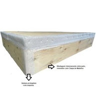 Cama Box Baú Casal Sintético Corino Blindado Bege – Design Moderno e Espaço Extra - imagem 4