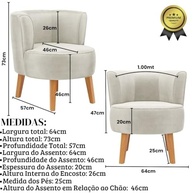 Kit 2 Poltronas em Veludo Bege - Conforto e Estilo Moderno para sua Sala de Jantar - imagem 4