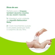 Bellacotton Algodão Quadrado Baby 100 Unidades - Maciez e Qualidade para o Cuidado do Bebê - imagem 4
